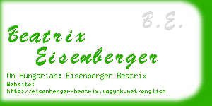 beatrix eisenberger business card